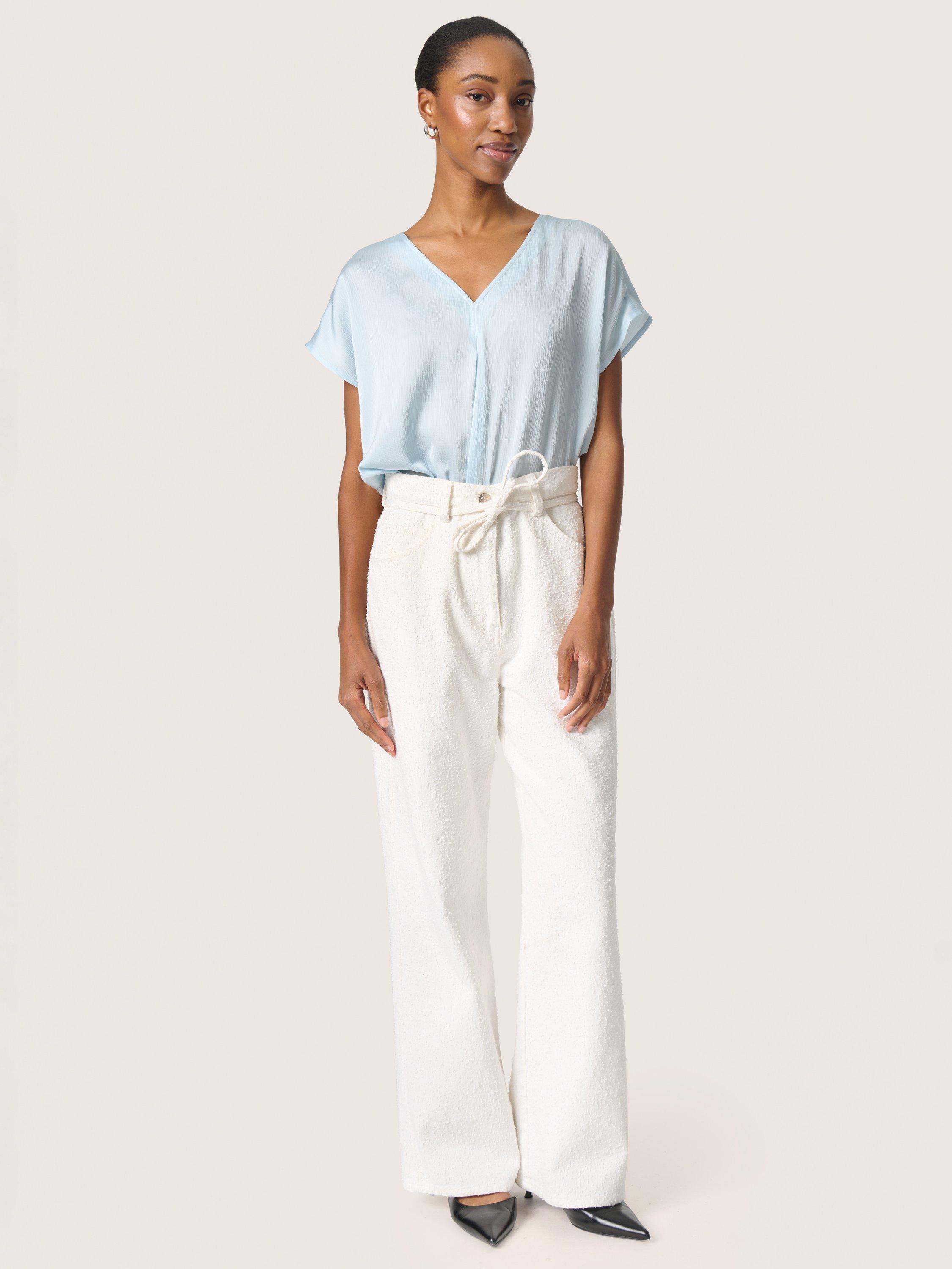Product image 3 of 6, which shows Soaked In Luxury Ioana V-Neck Top, Nantucket Breeze, S