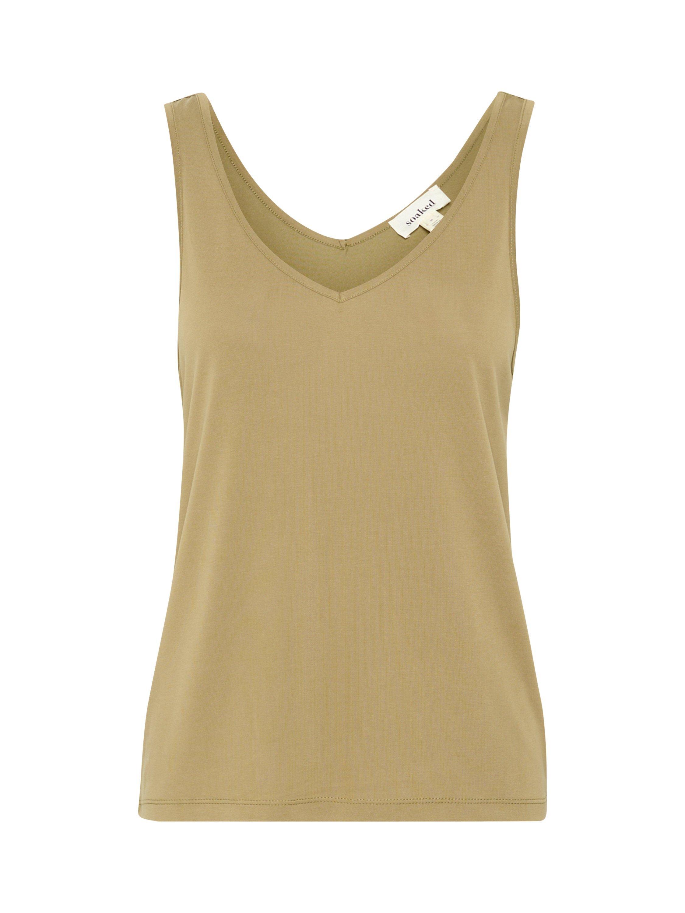 Product image 4 of 5, which shows Soaked In Luxury Columbine V-Neck Vest Top, Neutral, M