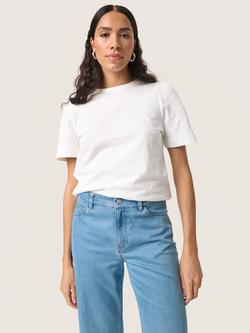 Soaked In Luxury Jina Puff Shoulder T-Shirt, Broken White, Broken White