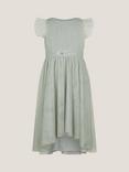 Monsoon Kids' Penelope Diamante Belt Midi Dress, Sage