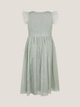 Monsoon Kids' Penelope Diamante Belt Midi Dress, Sage