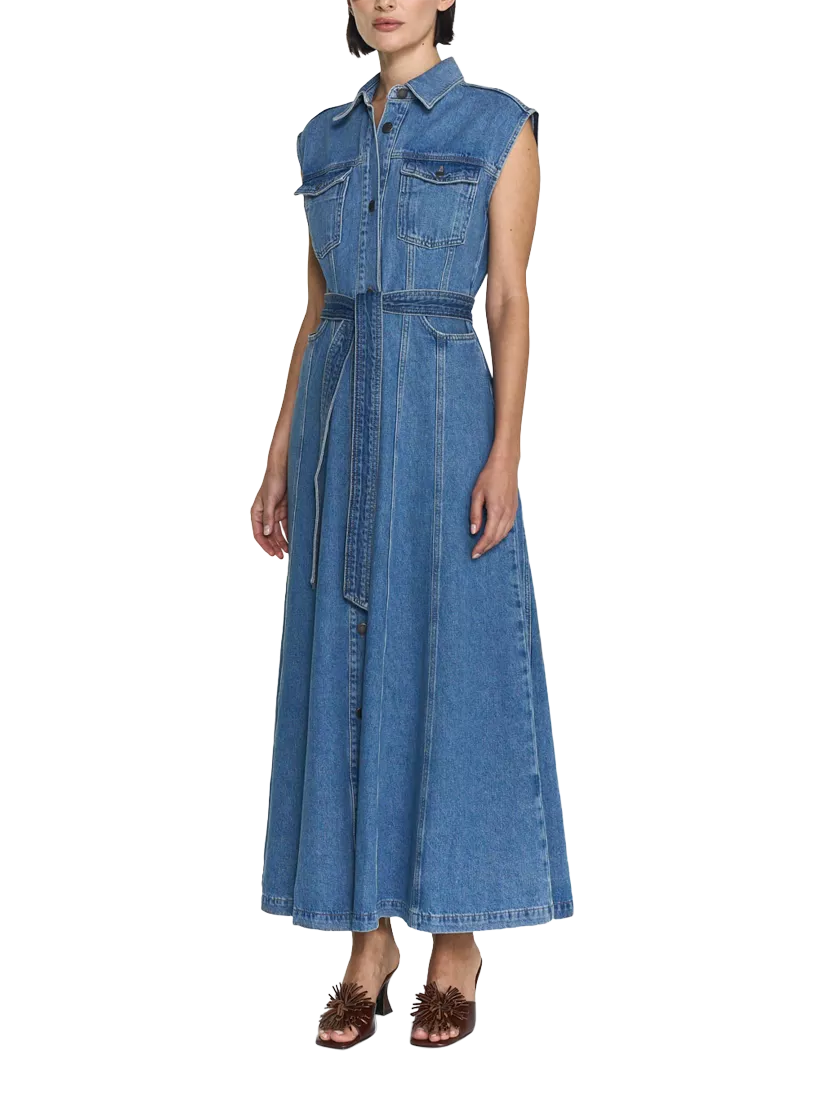韓国商品/LOWCLASSIC DENIM MAXI DRESS Zara Denim Maxi Dress - XS | eBay