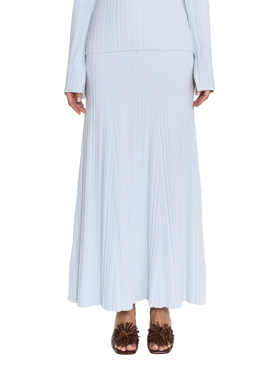 Twist & Tango Manon Knitted Rib Skirt, Light Sky