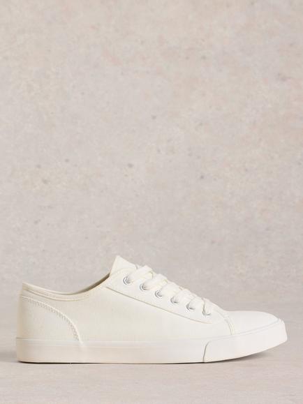 White Stuff Peter Canvas Trainers, Ivory, Ivory