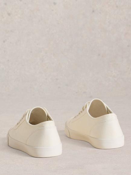 White Stuff Peter Canvas Trainers, Ivory - view 2, Ivory