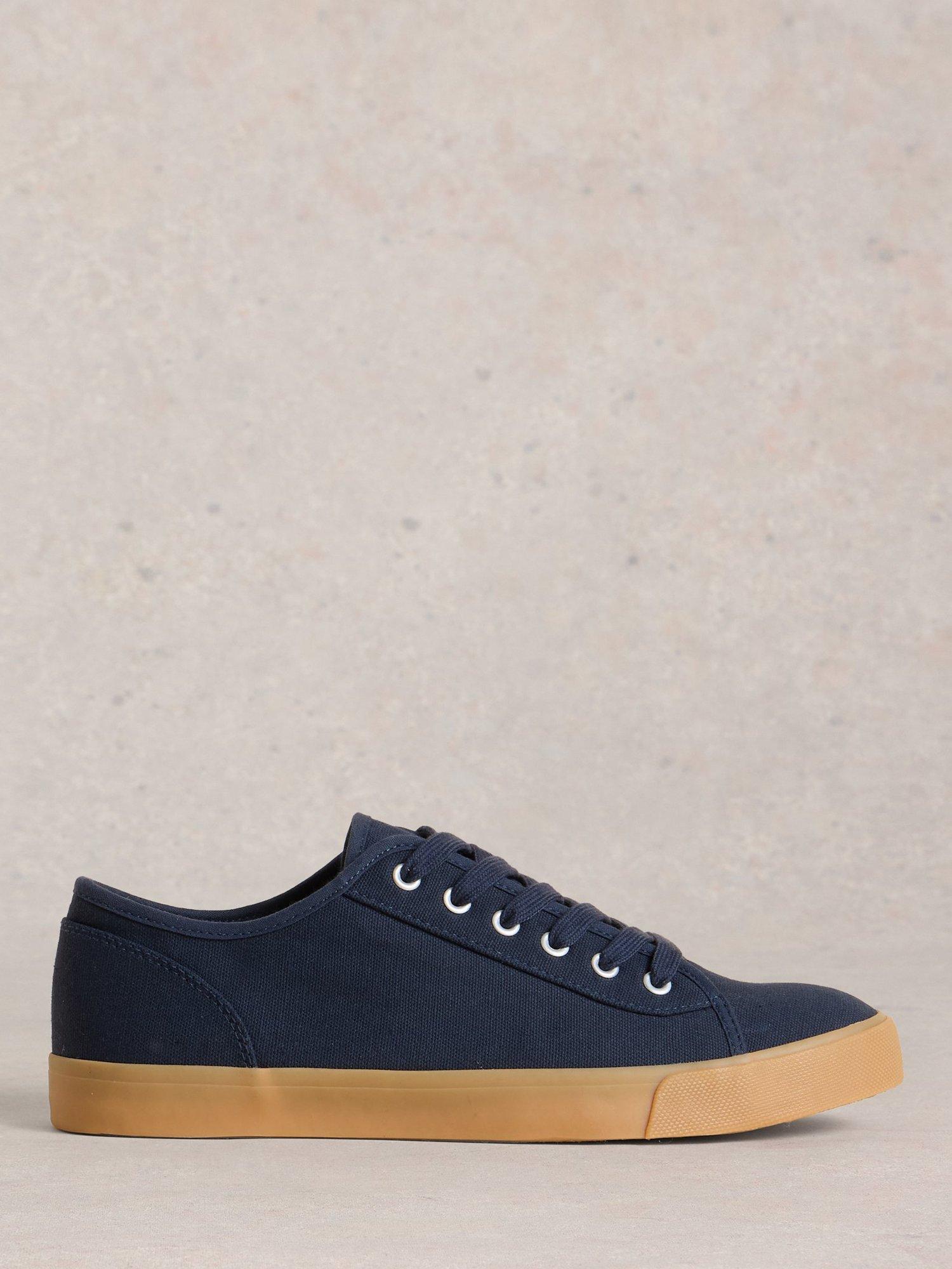 Product image 1 of 4, which shows White Stuff Peter Canvas Trainers, Navy, 7