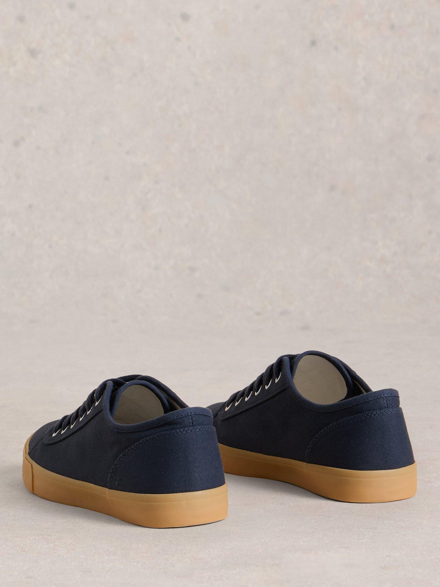 Product image 2 of 4, which shows White Stuff Peter Canvas Trainers, Navy, 7
