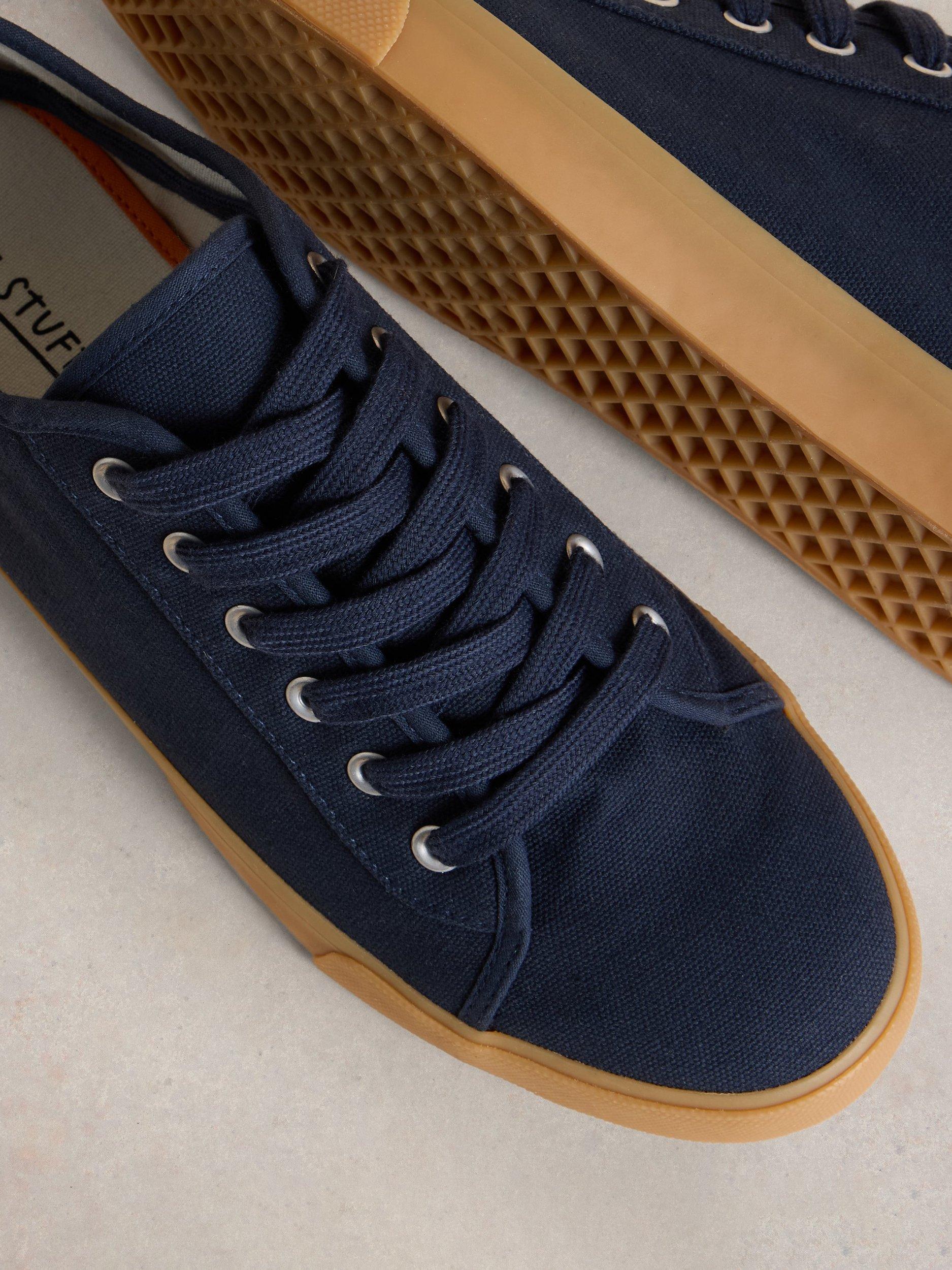 Product image 3 of 4, which shows White Stuff Peter Canvas Trainers, Navy, 7