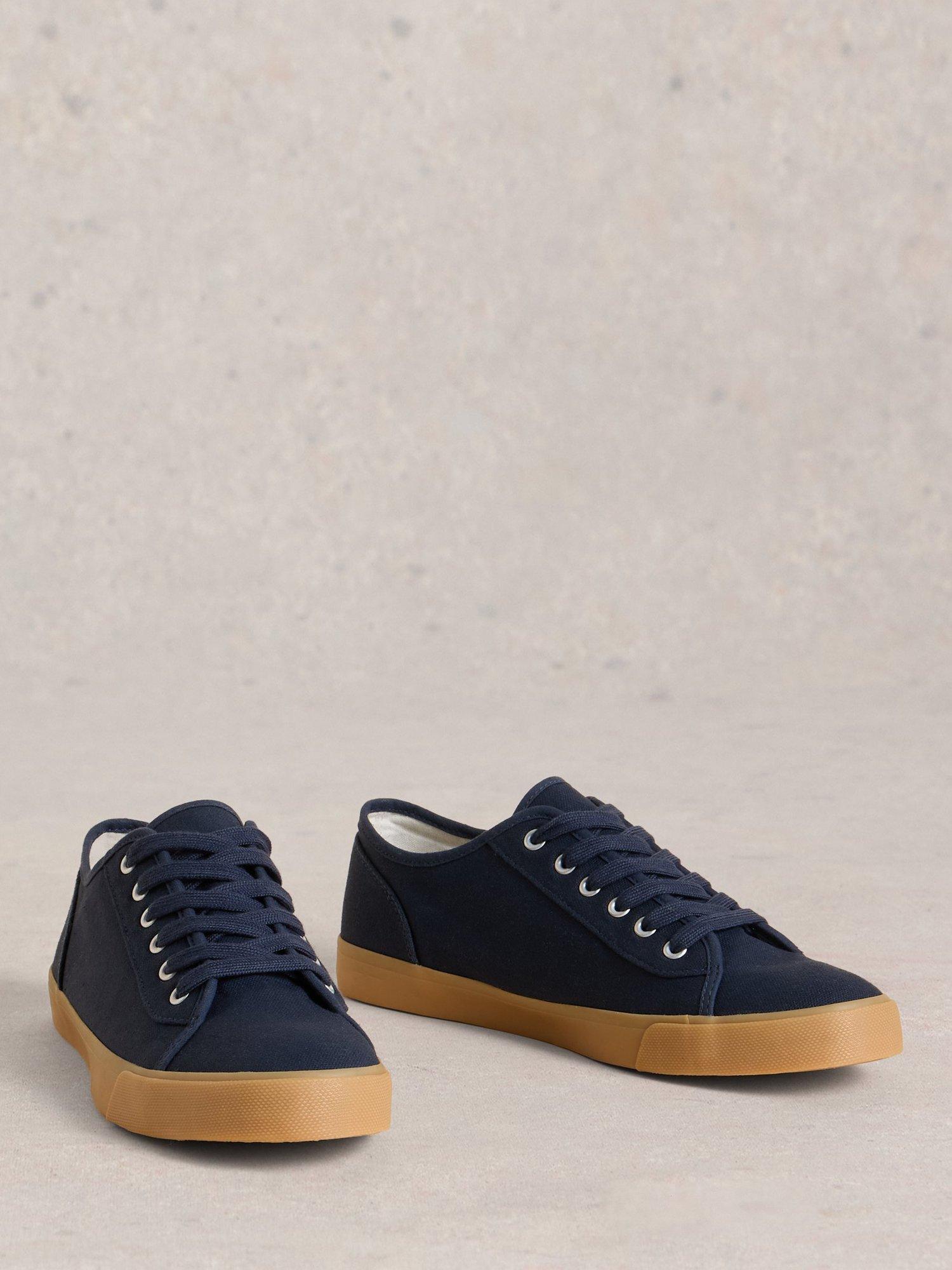 Product image 4 of 4, which shows White Stuff Peter Canvas Trainers, Navy, 7