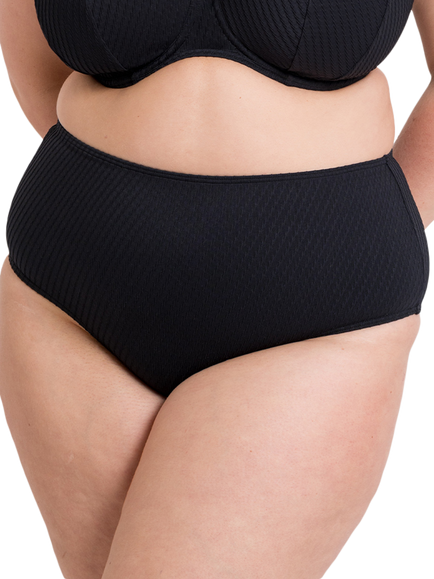 Curvy Kate Jet Set High Waist Bikini Bottoms, Black, Black