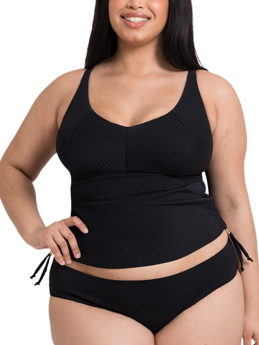 Product image 1 of 5, which shows Curvy Kate Jet Set Tankini Top, Black, 30DD/E