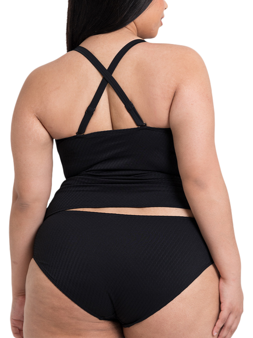 Product image 2 of 5, which shows Curvy Kate Jet Set Tankini Top, Black, 30DD/E