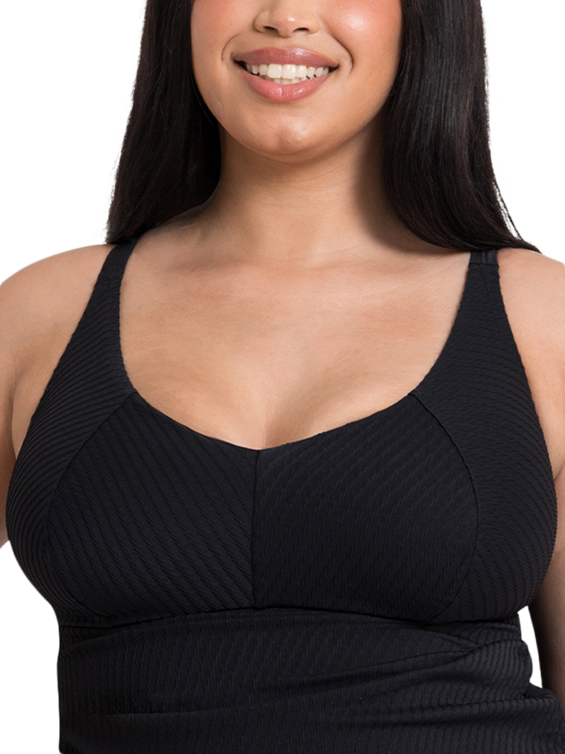 Product image 3 of 5, which shows Curvy Kate Jet Set Tankini Top, Black, 30DD/E