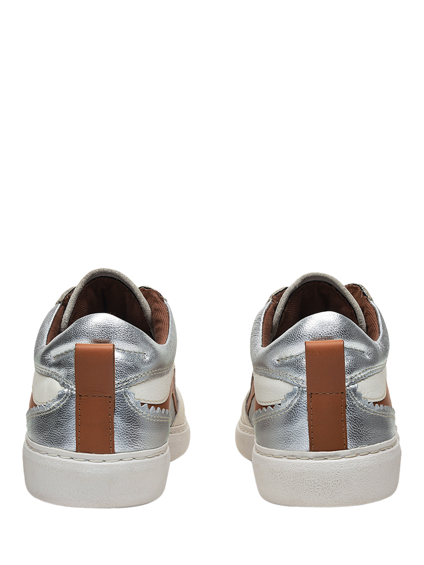 Product image 2 of 4, which shows Radley June Lane Leather Colour Block Lace Up Trainers, White, 4