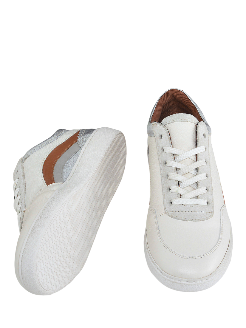 Product image 3 of 4, which shows Radley June Lane Leather Colour Block Lace Up Trainers, White, 4
