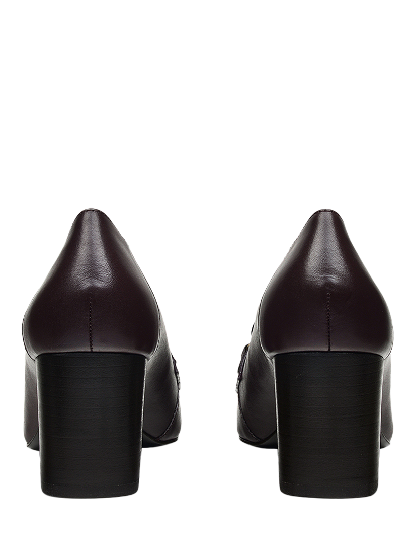 Product image 2 of 4, which shows Radley Burlington Mews Patent Leather Block Heel Loafers, Dark Cherry, 4