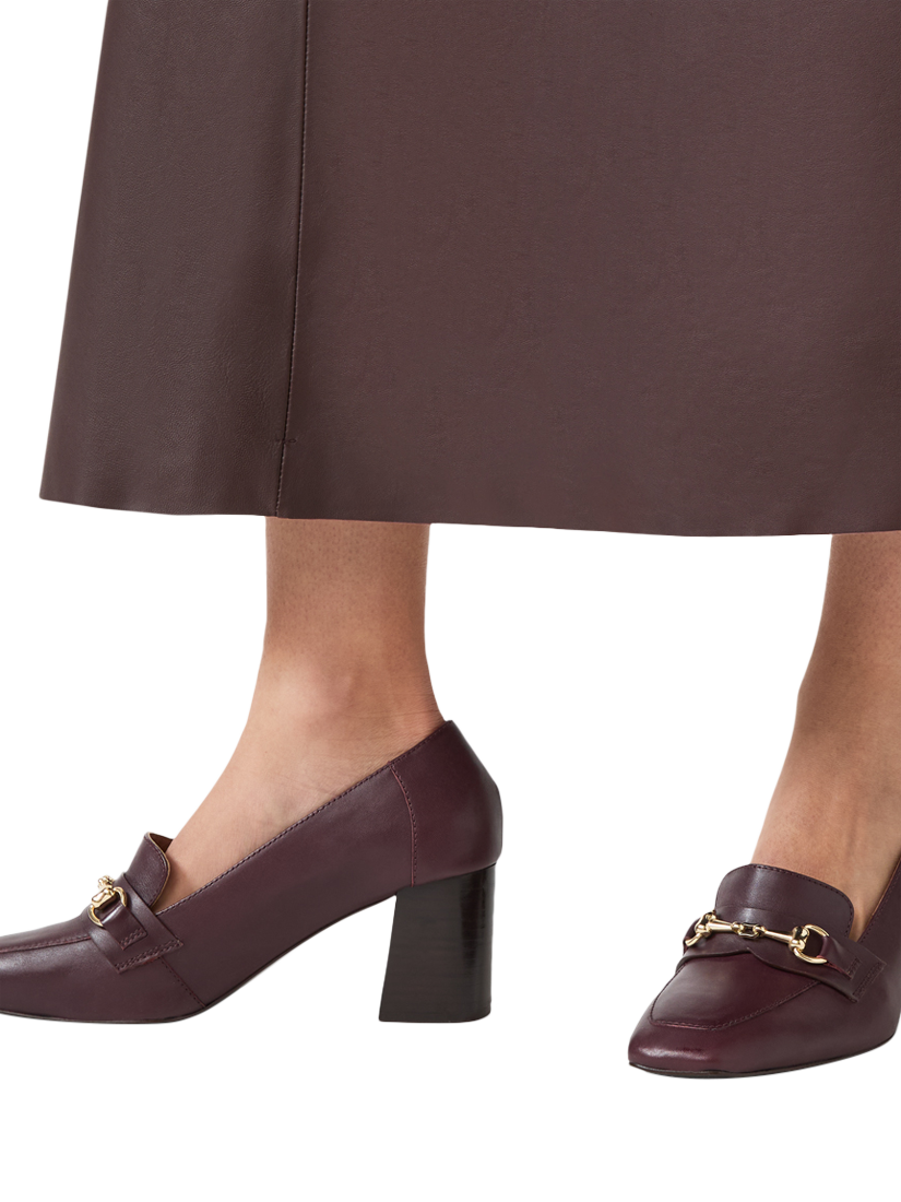 Product image 4 of 4, which shows Radley Burlington Mews Patent Leather Block Heel Loafers, Dark Cherry, 4