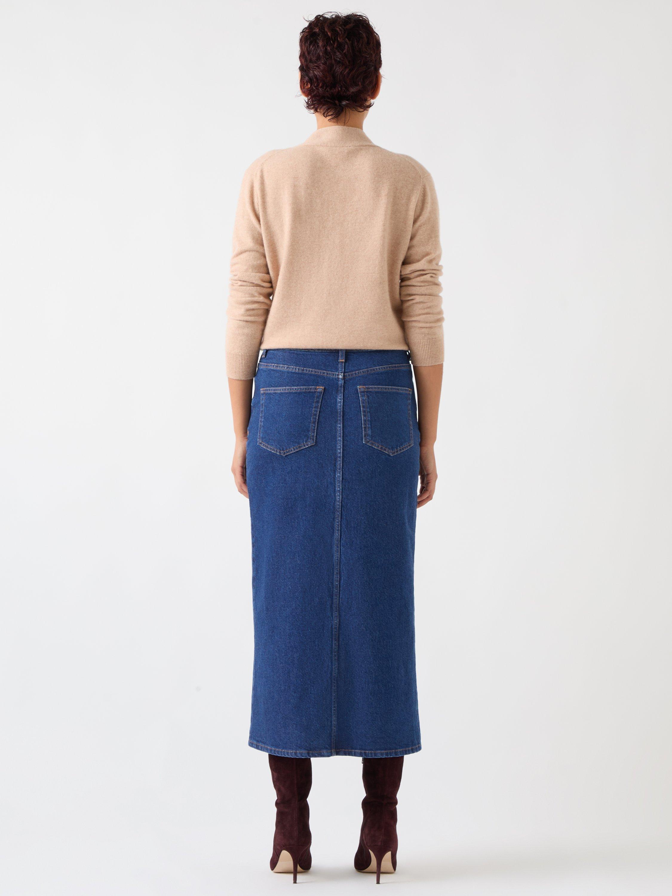 Product image 3 of 5, which shows L.K.Bennett Hardy Denim Skirt, Indigo, 8