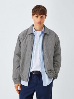 Kin Check Cotton Blend Short Jacket, Ecru, Ecru