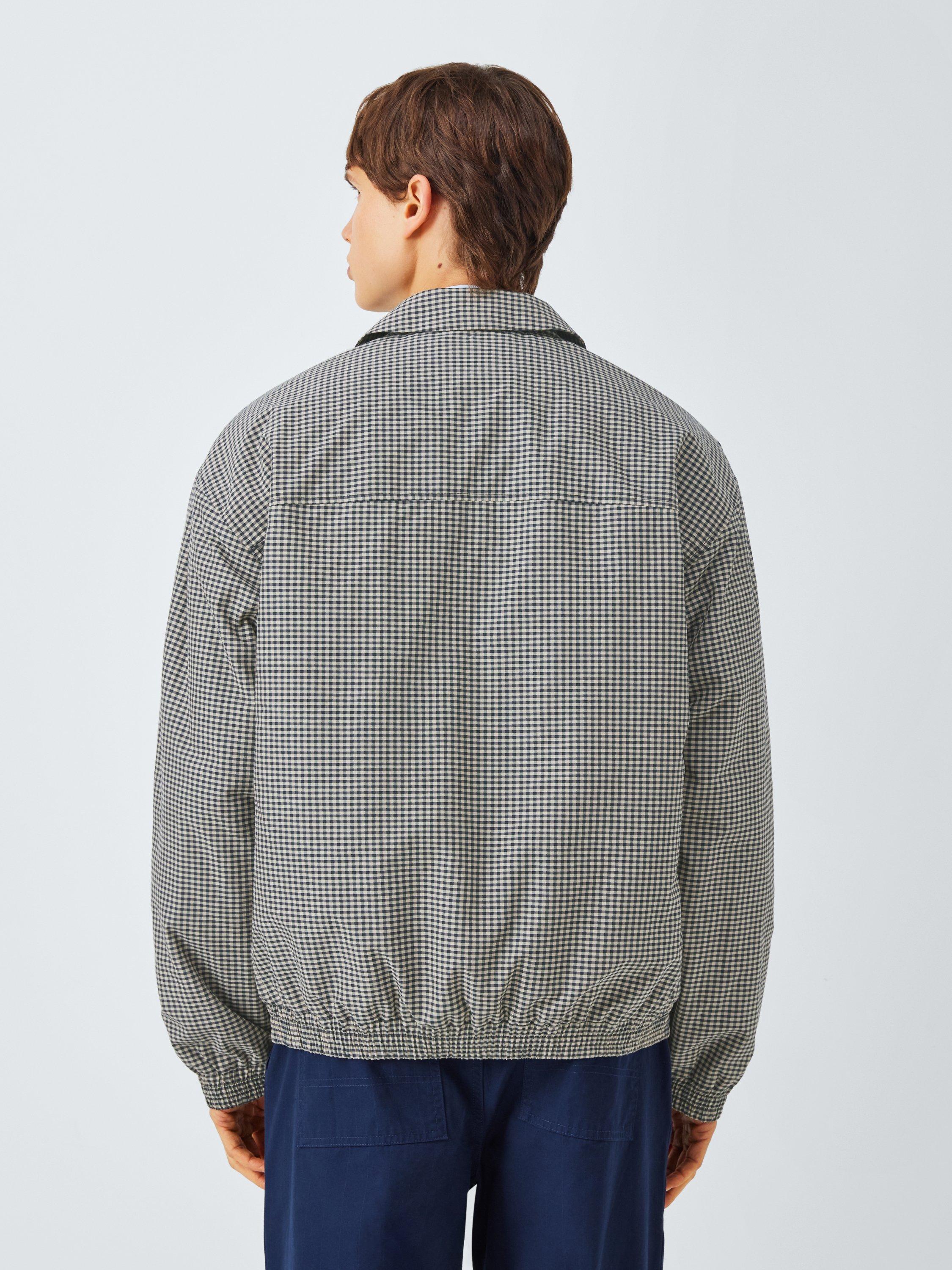 Product image 2 of 6, which shows Kin Check Cotton Blend Short Jacket, Ecru, S
