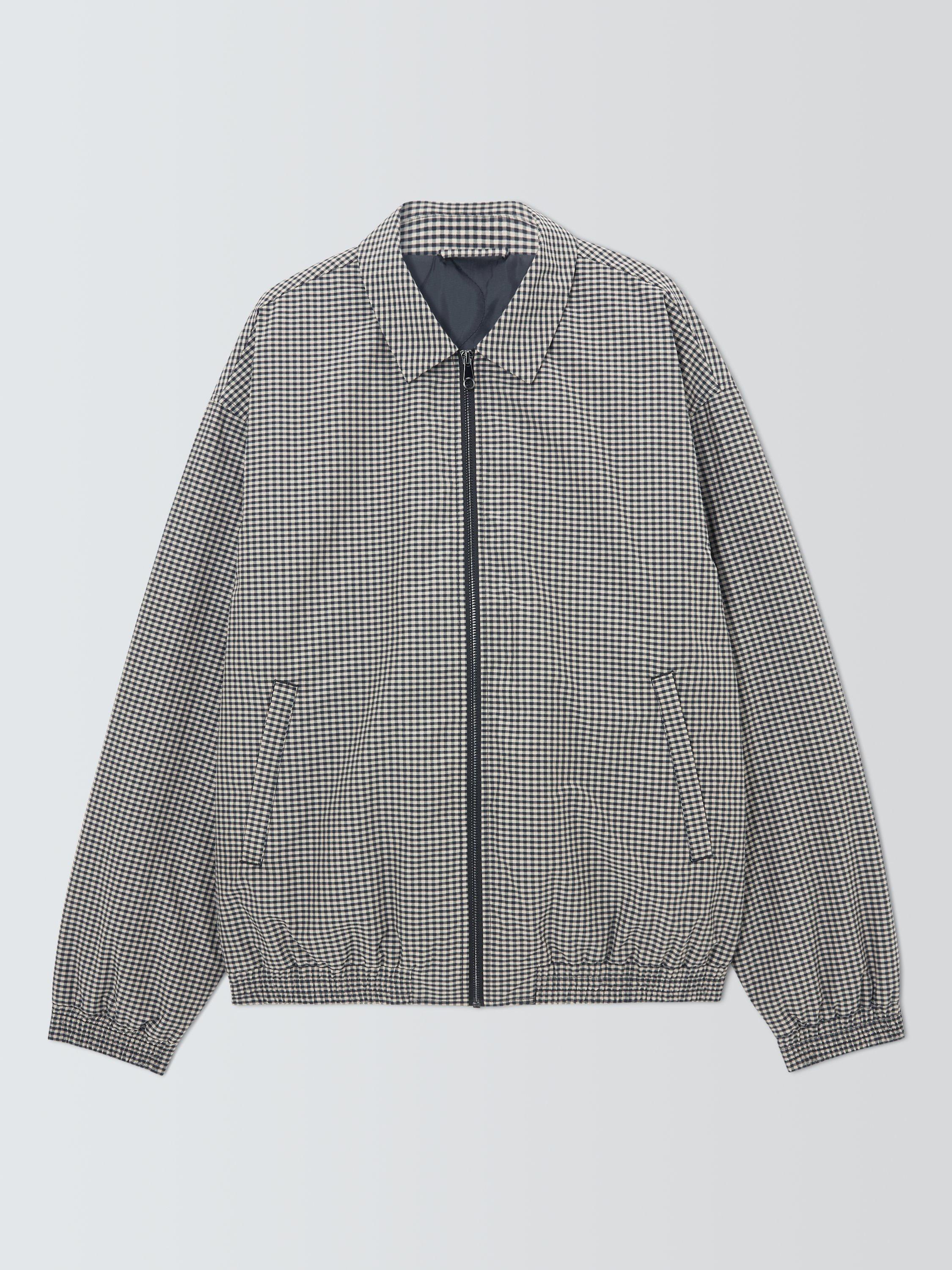 Product image 4 of 6, which shows Kin Check Cotton Blend Short Jacket, Ecru, S