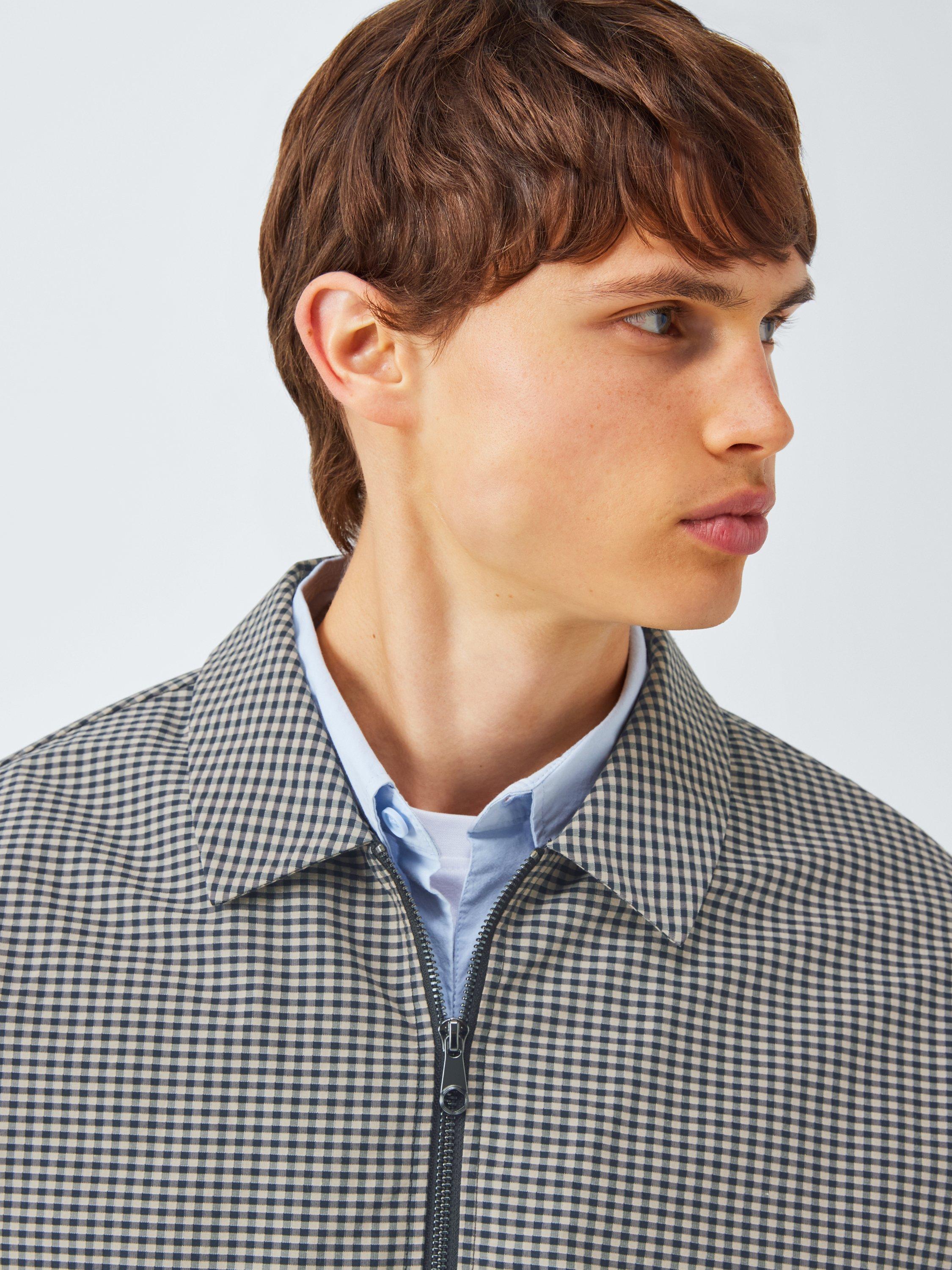 Product image 5 of 6, which shows Kin Check Cotton Blend Short Jacket, Ecru, S