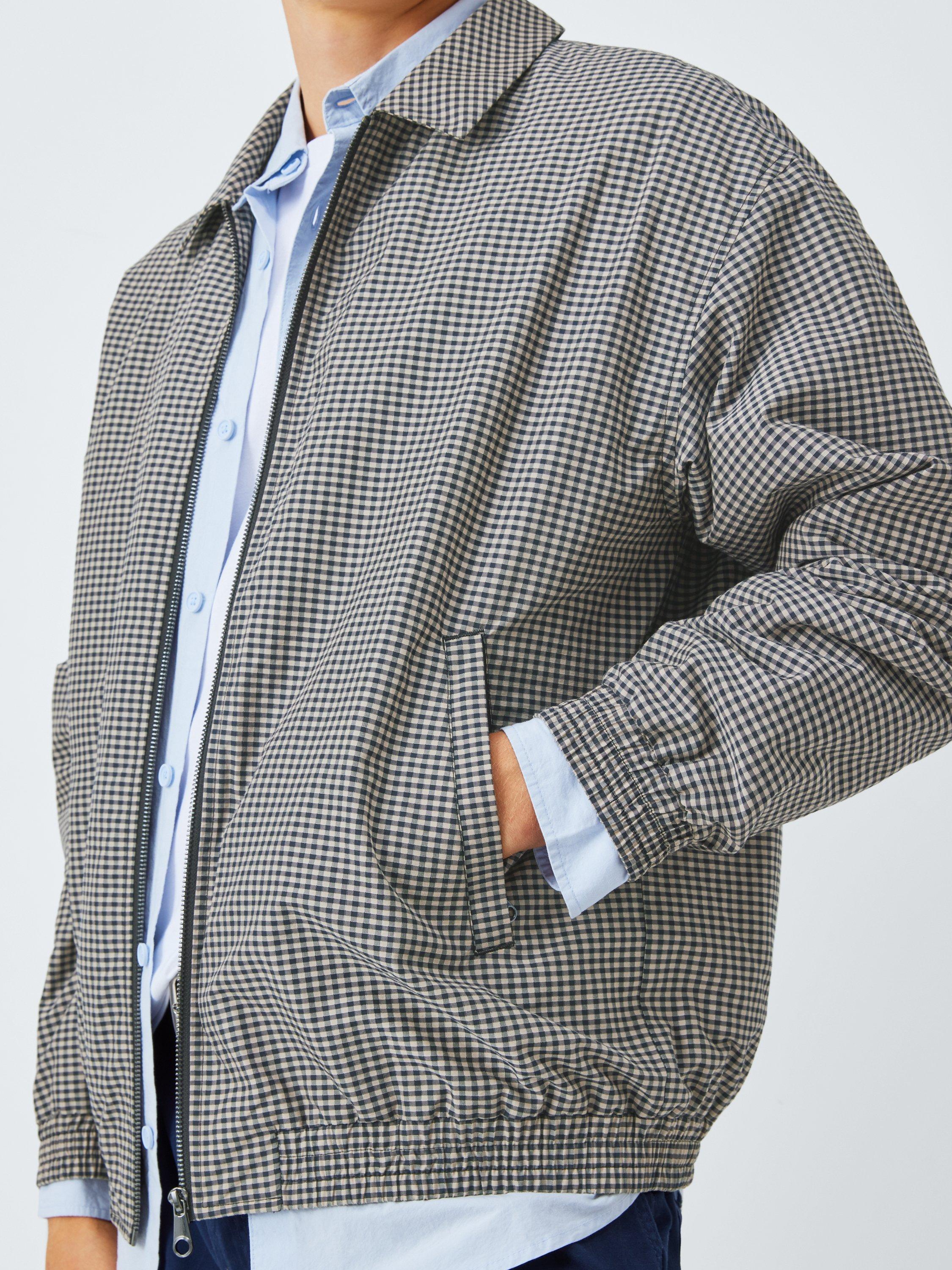 Product image 6 of 6, which shows Kin Check Cotton Blend Short Jacket, Ecru, S