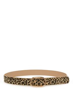 KAFFE KAdorota Oval Buckle Belt, Leopard W. Gold, Leopard W. Gold