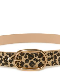 KAFFE KAdorota Oval Buckle Belt, Leopard W. Gold - view 2, Leopard W. Gold