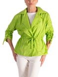 chesca Tie Front Ruched Sleeve Jacket