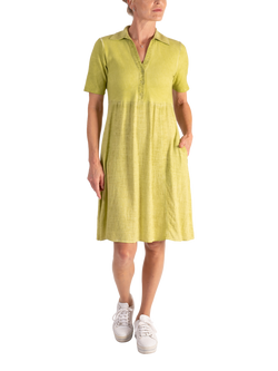 chesca Jersey Collar Dress, Lime, Lime