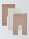 John Lewis Baby Plain Ribbed Leggings, Pack of 3