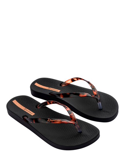 Ipanema Anat Conect Fem Flip Flops, Black/Multi - view 2, Black/Multi