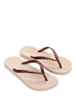 Ipanema Anatomic Flip Flops, Beige/Copper - view 2, Beige/Copper