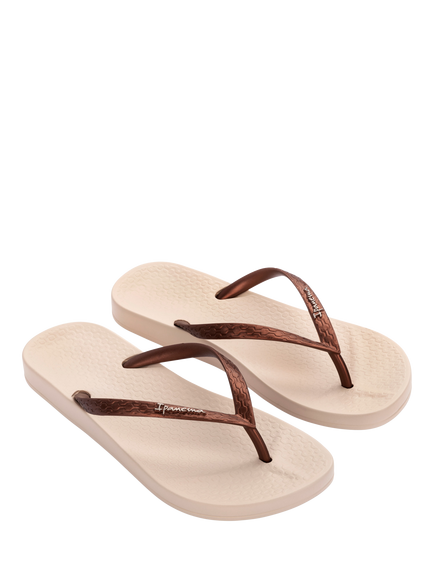 Ipanema Anatomic Flip Flops, Beige/Copper - view 2, Beige/Copper