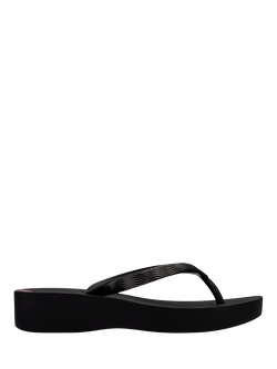 Ipanema Mesh Wedge Flip Flops, Black, Black