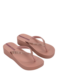 Ipanema Mesh Wedge Flip Flops, Pink - view 2, Pink
