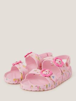 Monsoon Kids' Floral Buckle Sandals, Pink - view 2, Pink