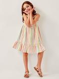 Monsoon Kids' Cotton Stripe Sleeveless Dress, Multi
