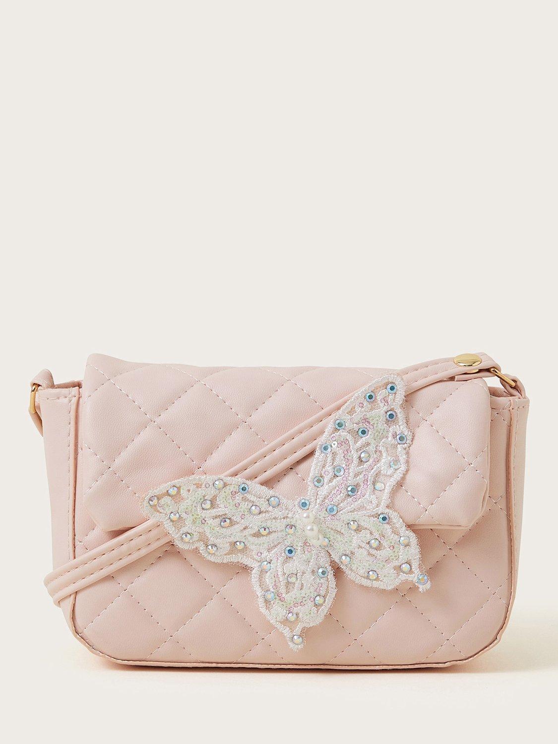 Product image 1 of 4, which shows Monsoon Kids' Bling Butterfly Bag, Pink, One Size