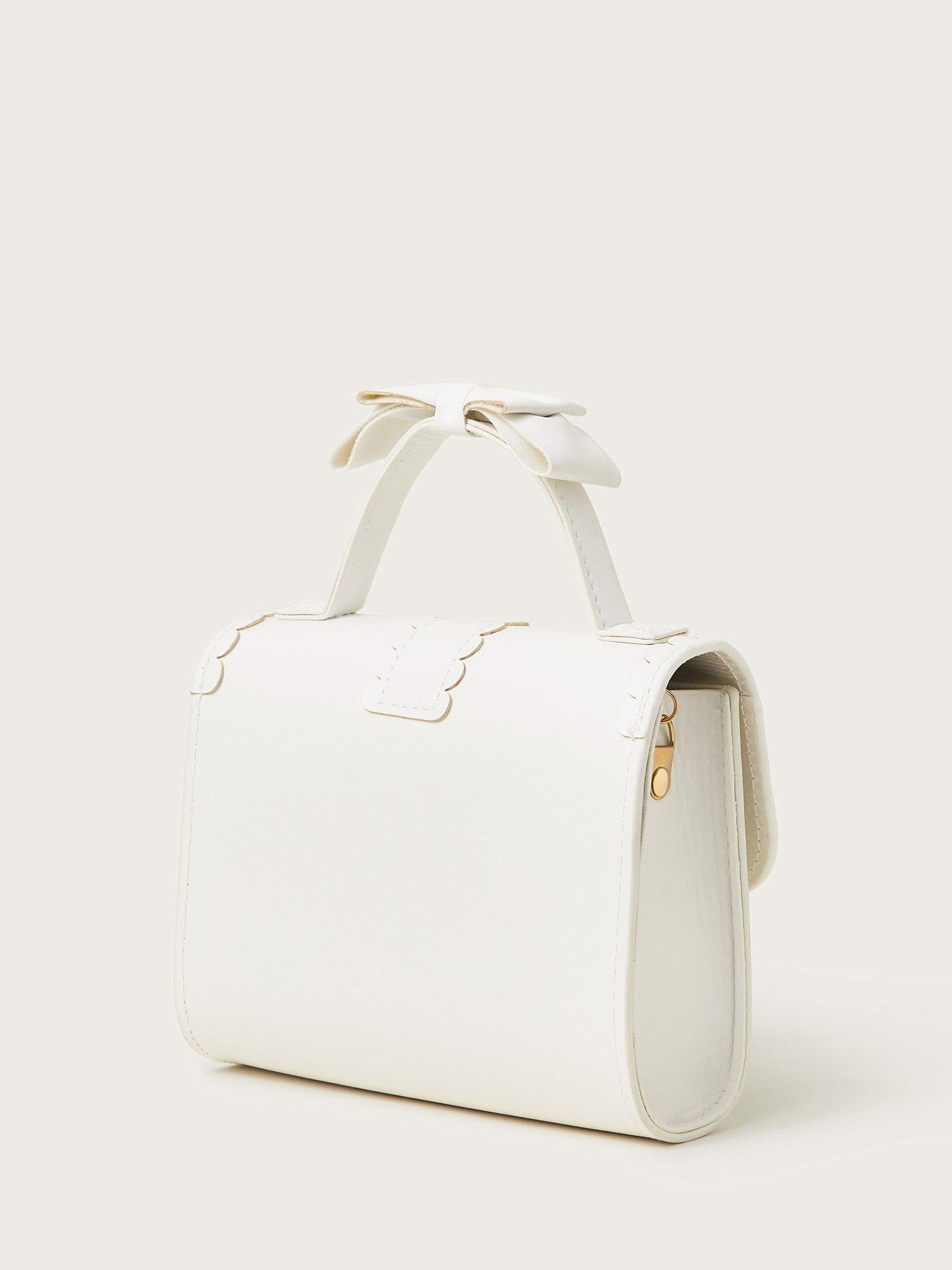 Product image 2 of 4, which shows Monsoon Kids' Glitter Bow Bag, White, One Size