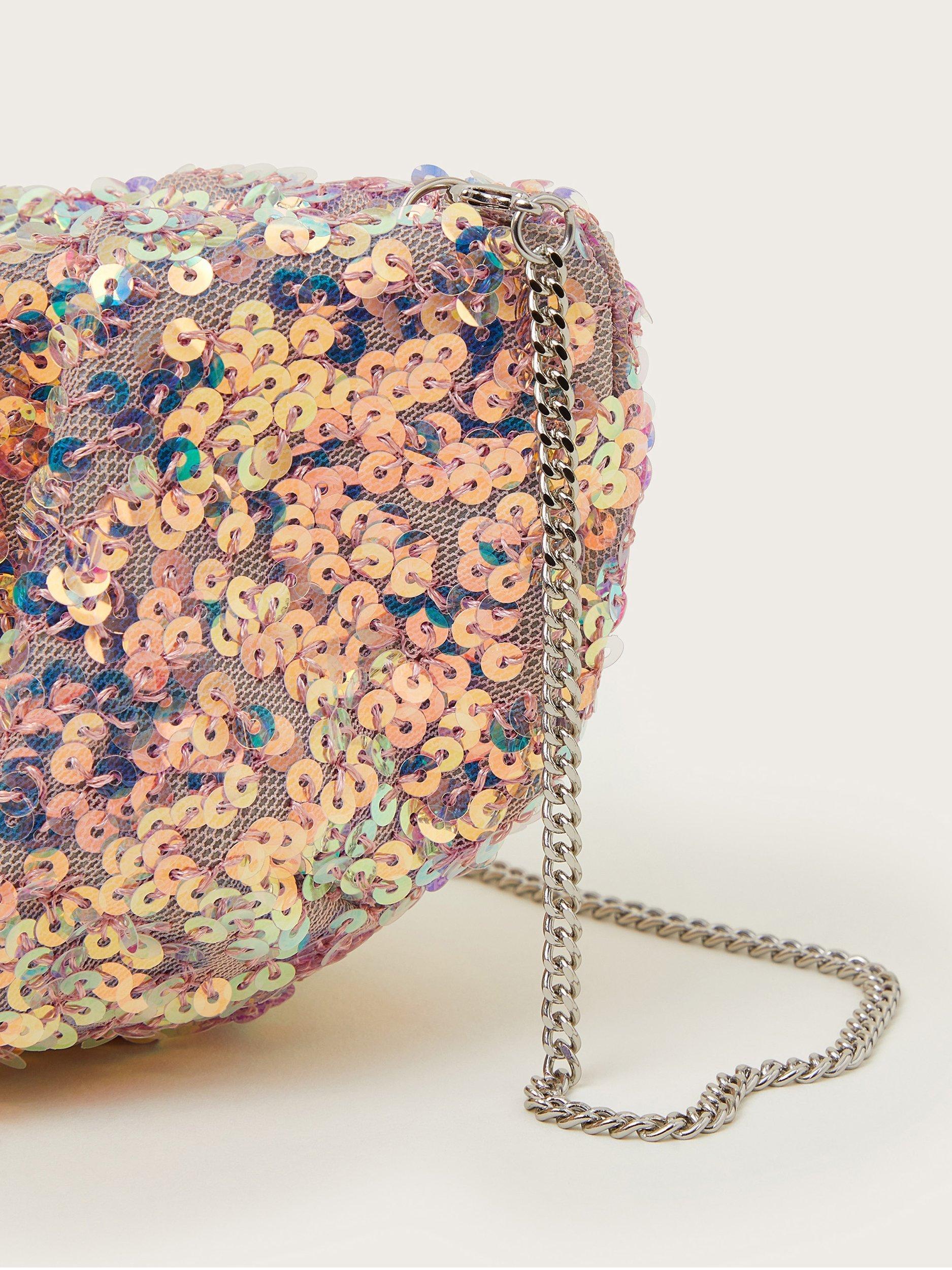 Product image 3 of 4, which shows Monsoon Kids' Sequin Ruched Bag , Pink, One Size