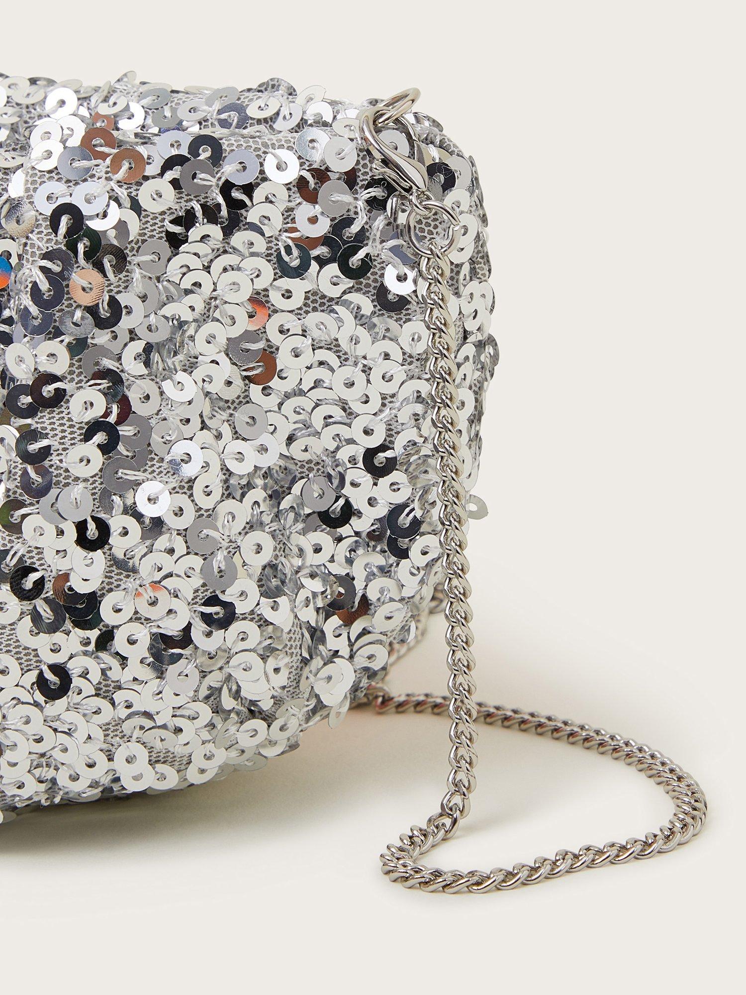 Product image 3 of 4, which shows Monsoon Kids' Sequin Ruched Bag , Silver, One Size
