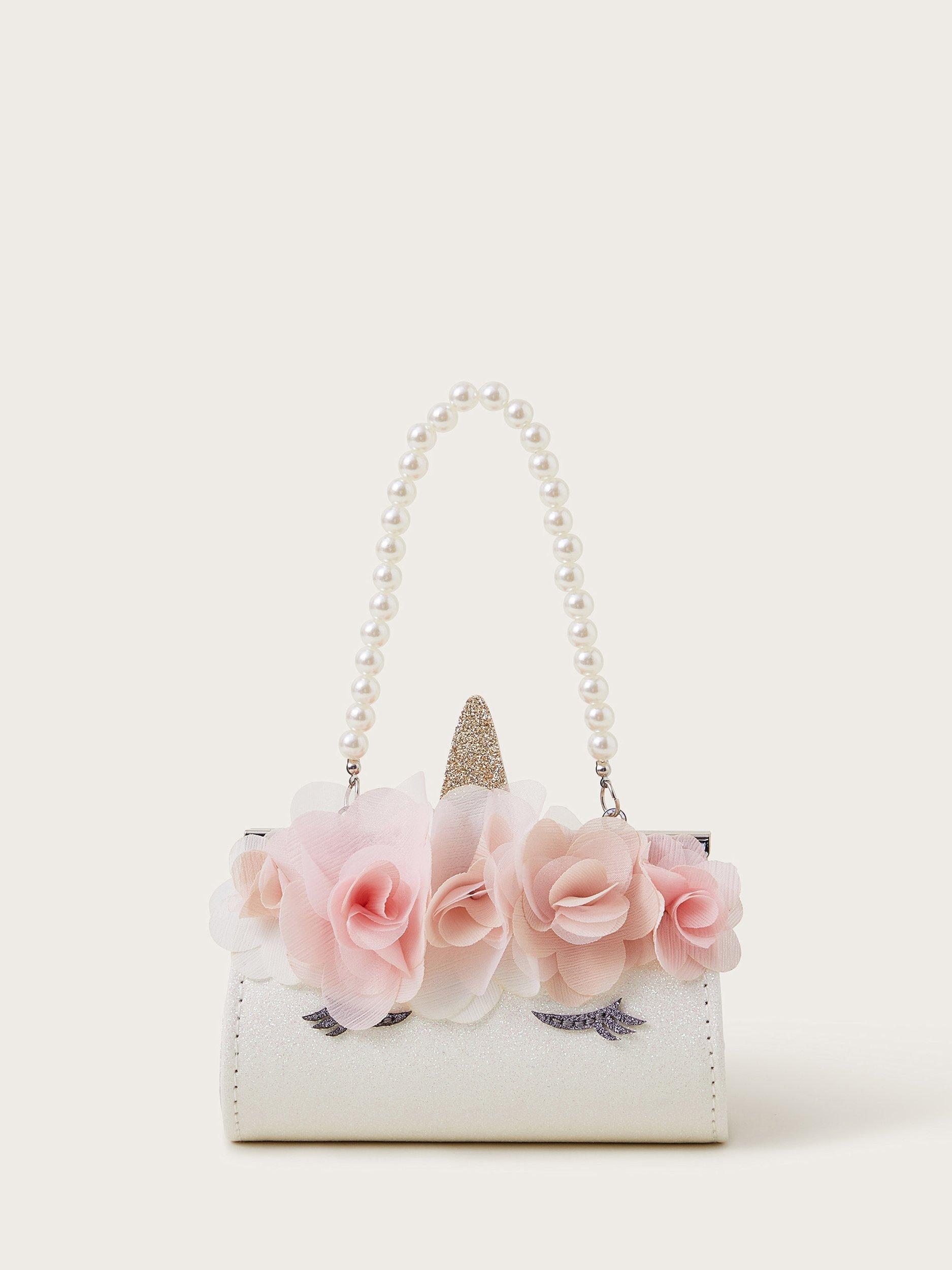 Product image 1 of 4, which shows Monsoon Kids' Unicorn Pearl Bag, Ivory, One Size