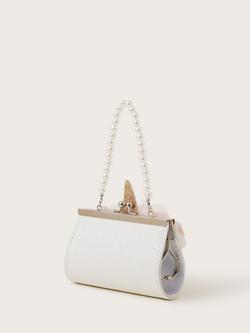 Monsoon Kids' Unicorn Pearl Bag, Ivory - view 2, Ivory