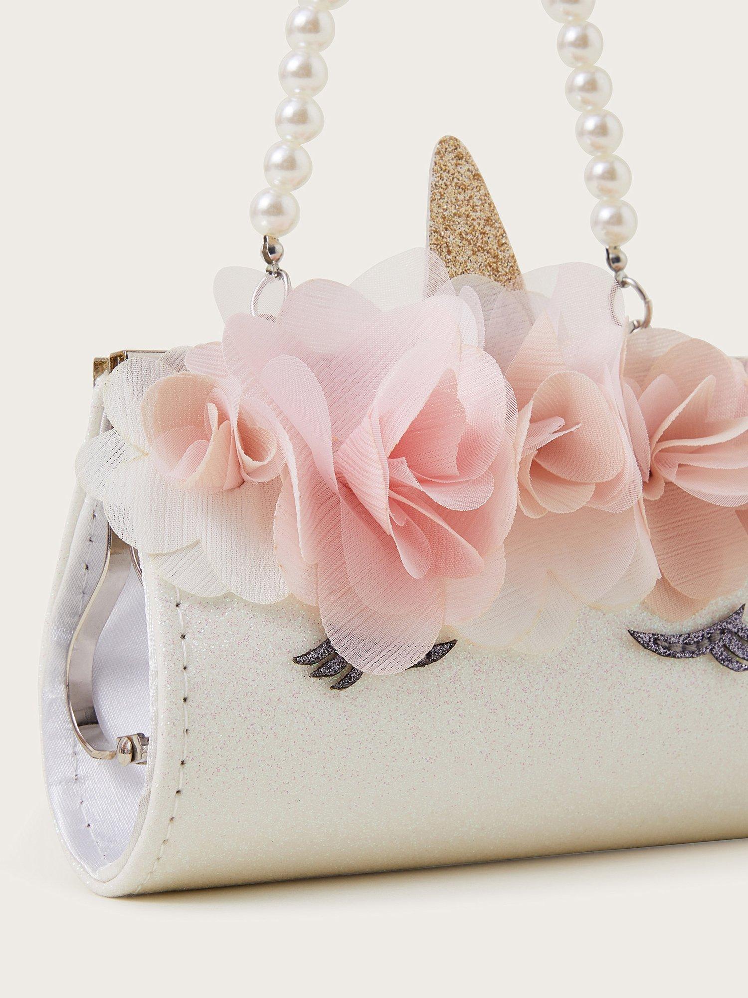 Product image 3 of 4, which shows Monsoon Kids' Unicorn Pearl Bag, Ivory, One Size