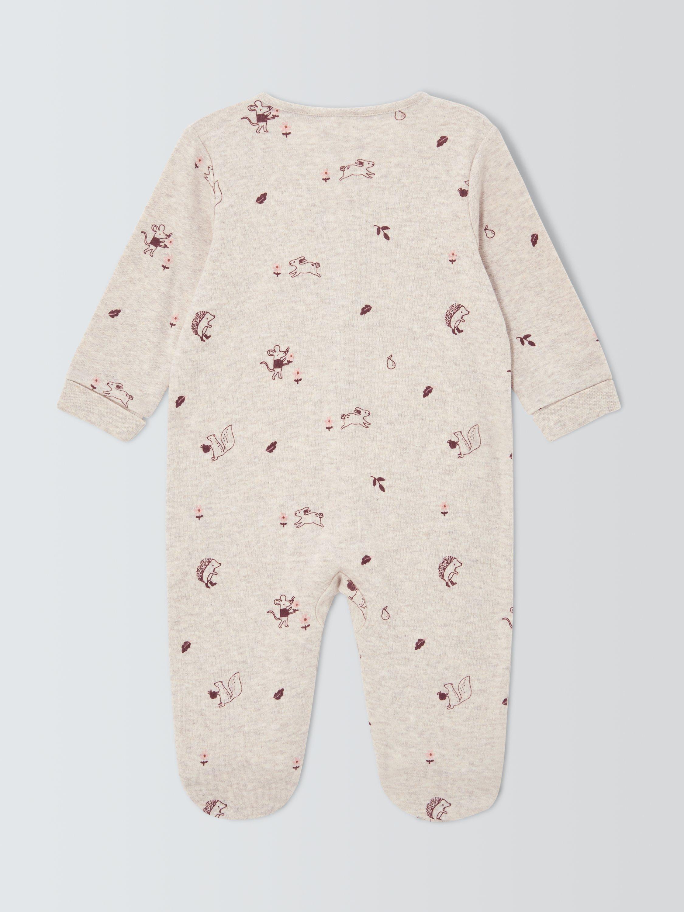 Product image 2 of 3, which shows John Lewis Baby Woodland Animals Sleepsuit, Neutral, Newborn