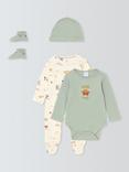 John Lewis Baby Highland Cow 4 Piece Set, Green Multi