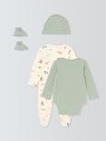 John Lewis Baby Highland Cow 4 Piece Set, Green Multi