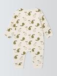 John Lewis Baby Pear Zip Through Quilted Romper, White